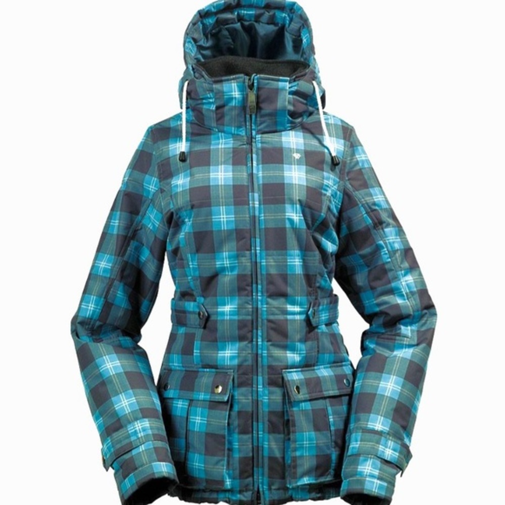 Burton The White Collection Women’s Insulated DryRide Hooded Jacket Plaid Size M